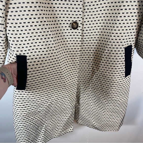 NWT axara paris Cream & black Jacket midi button snap size French 38/US Medium - Picture 7 of 12